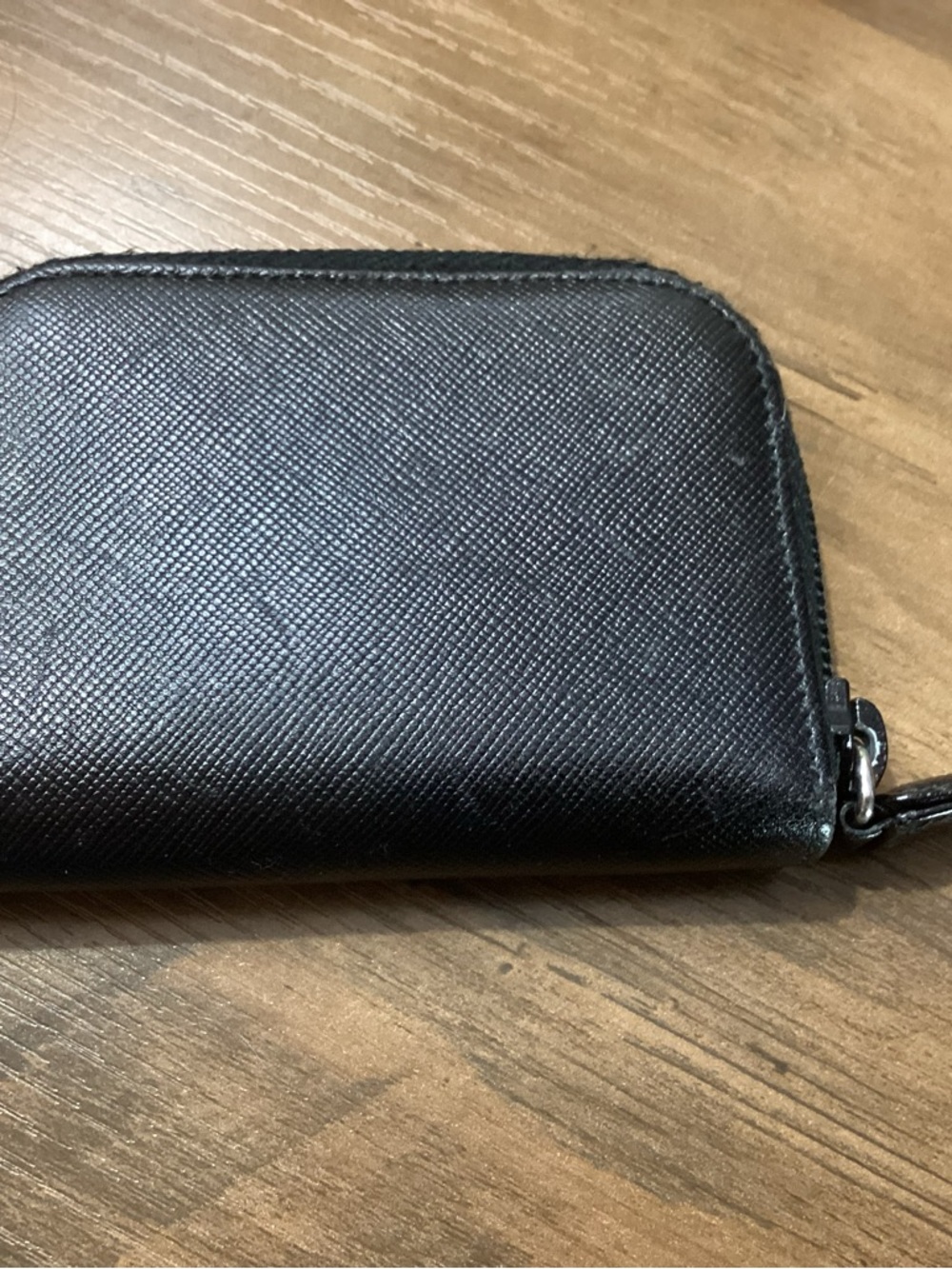 Prada Black Saffiano Leather Small Zip Wallet - Picture 3 of 4